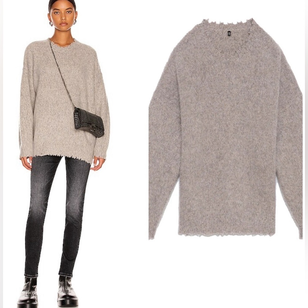R13 women 100% extrafine merino wool shaggy oversized sweater NWT